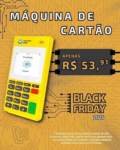 Promoção máquina de cartão Mercado Pago black friday