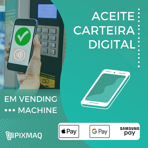 Aceite carteira digital em vending machine