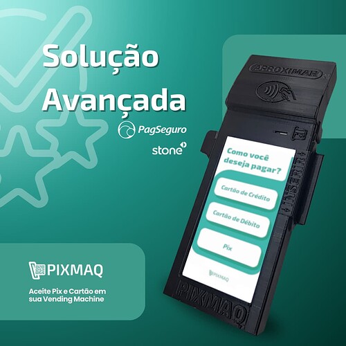 Solução Avançada para aceitar pagamentos por pix e cartão em vending machine