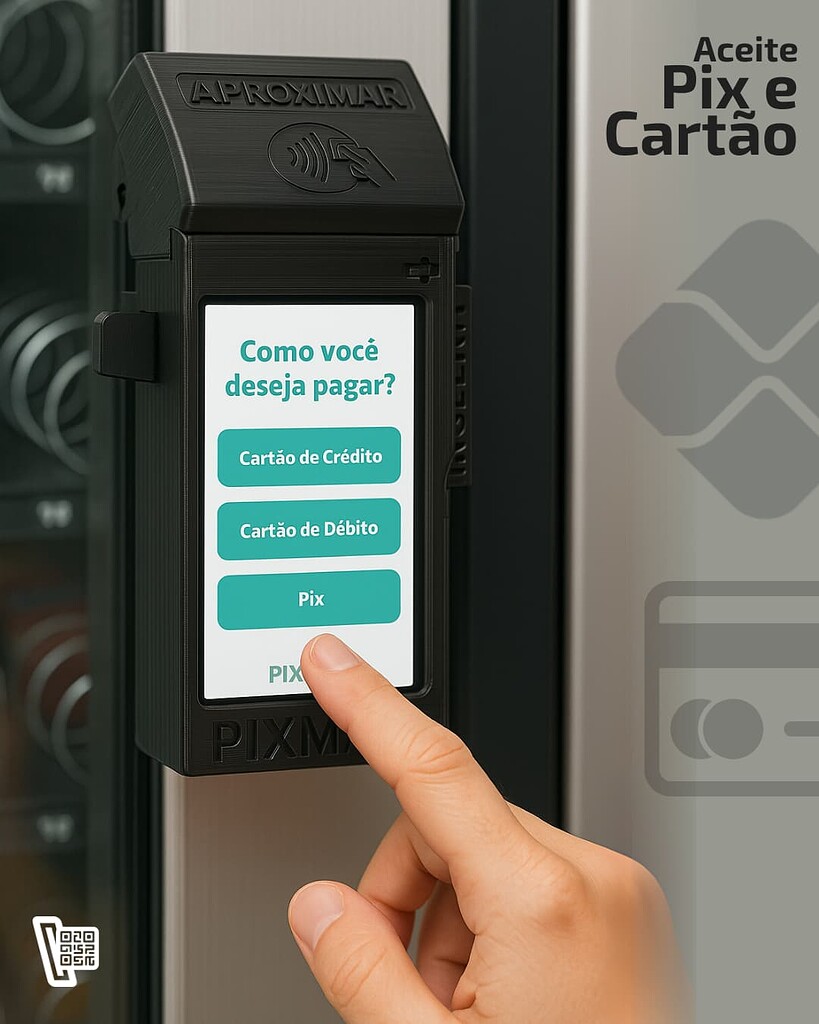 Aceite Pix e Cartão na Sua Vending Machine com a Pixmaq