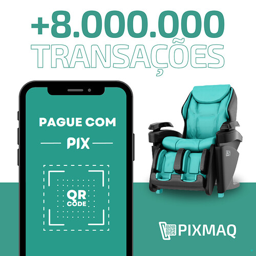 Mais de 8000000 de transações Pix para vending machine