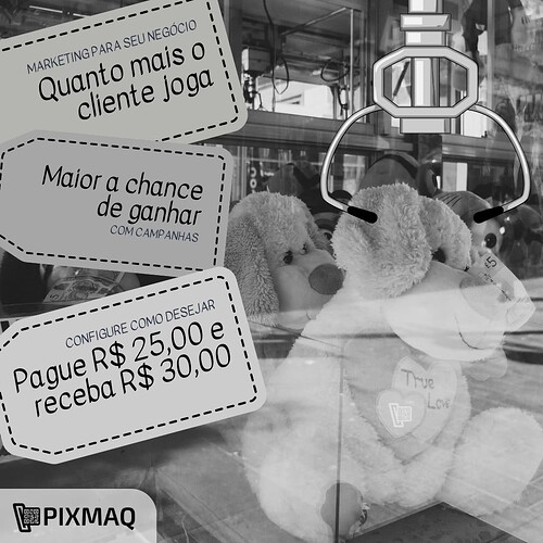 Quanto mais o cliente joga, maior a chance de ganhar - Campanhas de marketing para máquinas de ursinho grua