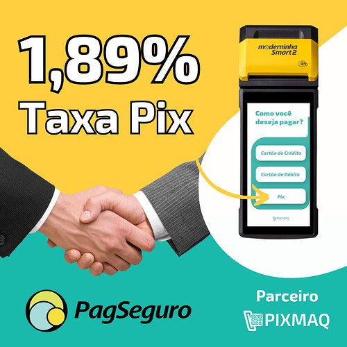Parceiro PagSeguro Taxa no QR Code Pix de 1.89%
