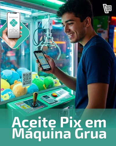 Aceite Pix em Máquina Grua de Ursinho