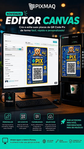 Editor Canvas para Placa QR Code Pix