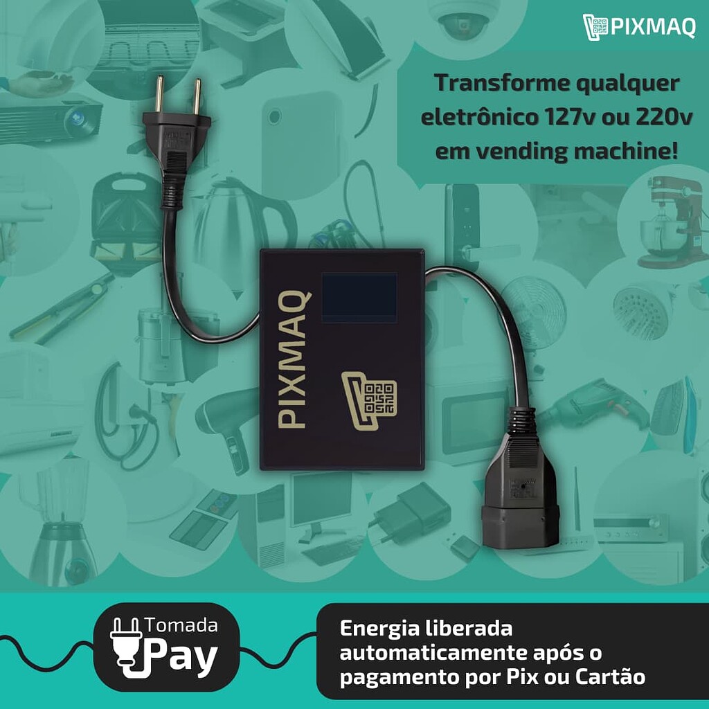 TomadaPay: Energia Liberada Automaticamente após o Pagamento por Pix ou Cartão