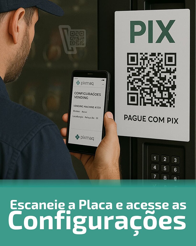 Novidade no Sistema Pixmaq: Acesse a Configuração da Vending Machine Escaneando o QR Code Pix
