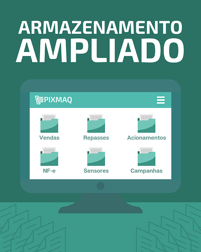 Armazenamento ampliado no sistema para backup dos arquivos