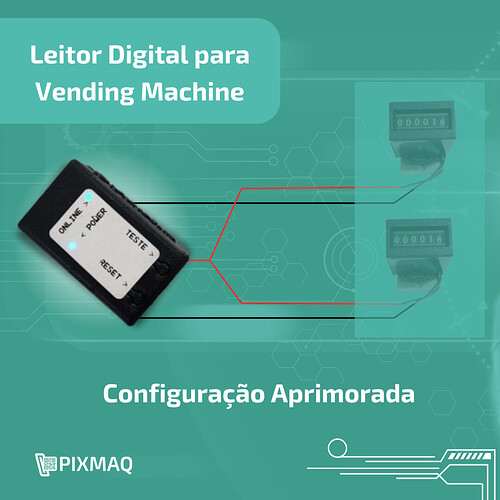 Leitor Digital para Vending Machine Configuração Aprimorada -  Pixmaq