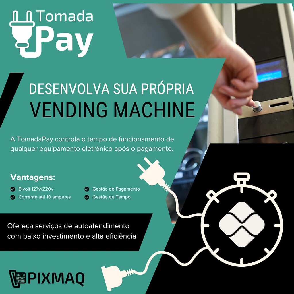 Transforme Qualquer Equipamento Eletrônico em uma Vending Machine com a TomadaPay