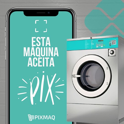 Máquina de Lavar pode aceitar pagamentos por pix com Pixmaq