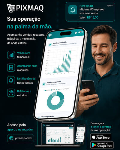 Aplicativo da Pixmaq para Android e iOS