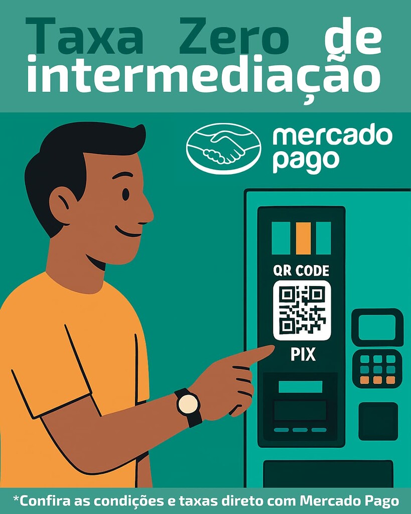 Taxa Zero de intermediação com o Mercado Pago: receba 100% do valor das suas vendas Pix