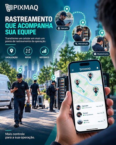 Rastreamento que acompanha sua equipe - pixmaq