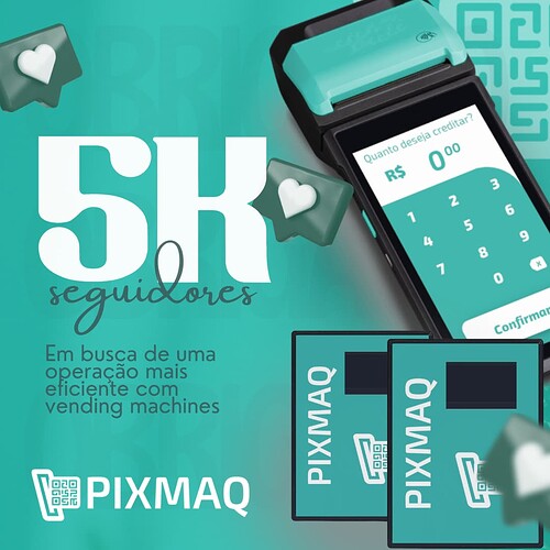 Post Instagram Comemoração de Seguidores 5K da Pixmaq