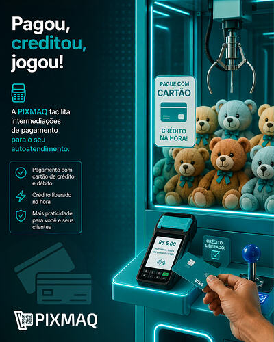 Cartão de Crédito para vending machine - Pagou, creditou, jogou