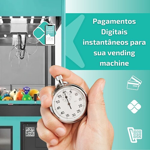 Pagamentos Digitais instantâneos para sua vending machine