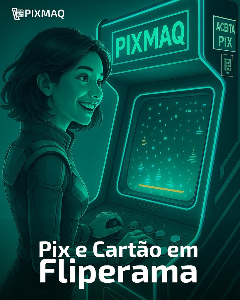 Aceite Pix e Cartão no seu Fliperama com a Pixmaq