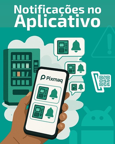 Notificações no aplicativo de sua vending machine