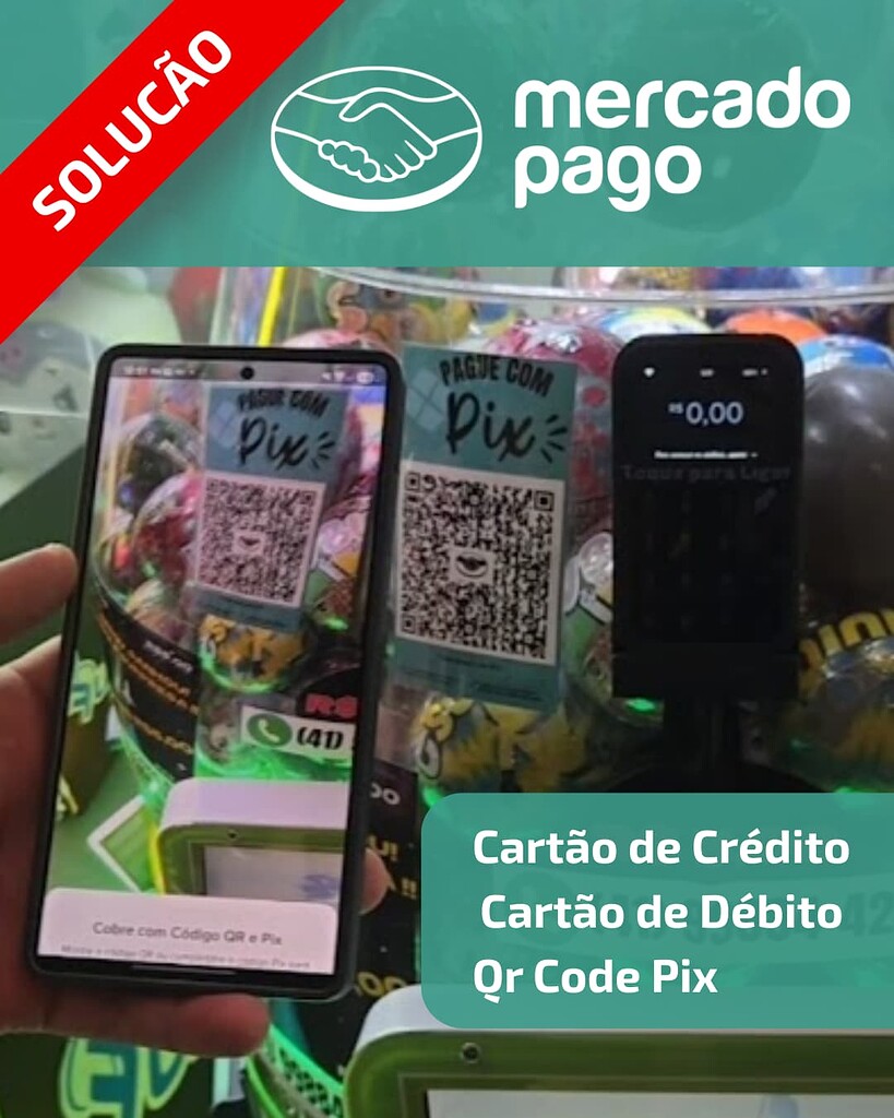 Receba pagamentos Pix com taxa 0% em vending machine usando sua conta do Mercado Pago