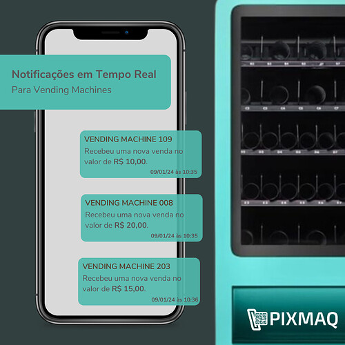 Receba Notificações em Tempo Real para Vening Machines