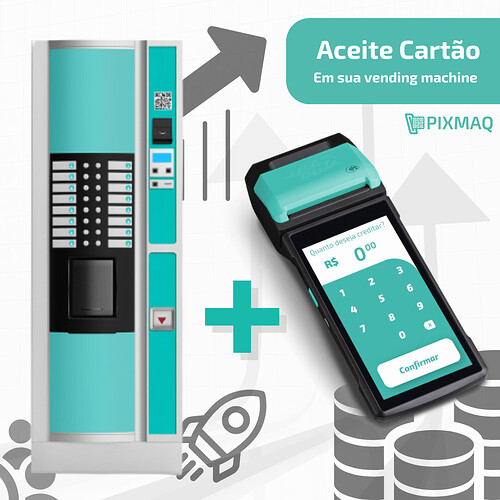 Aceita cartão em sua vending machine