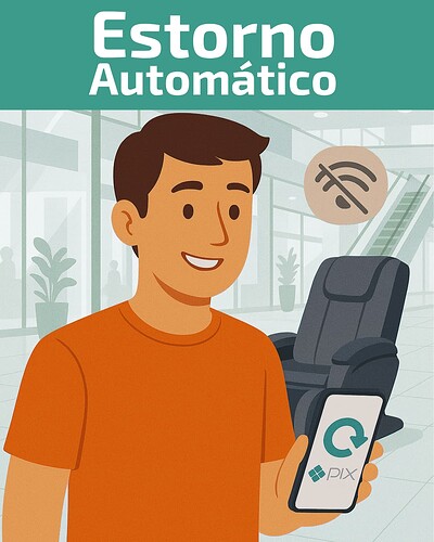 Estorno Automático se o crédito não entrar na vending machine