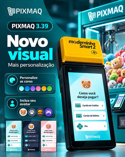 Novo visual no aplicativo da Pixmaq na Maquininha do PagSeguro
